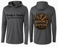 Hooks & Bands Long Sleeve Hooded Tee — Logo Graphic Shirt + Hooks